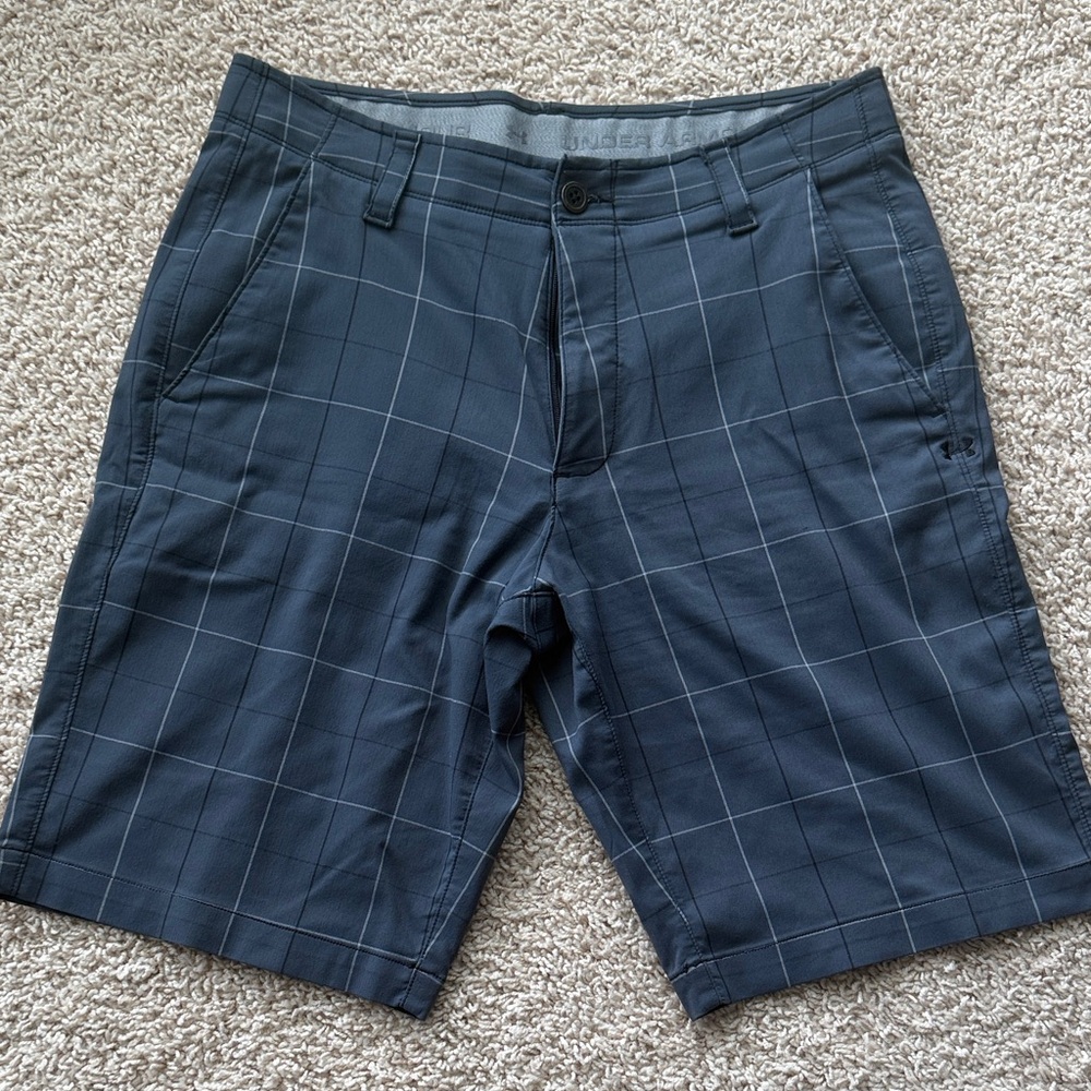Under Armour Men's Dark Blue Windowpane Performance Shorts